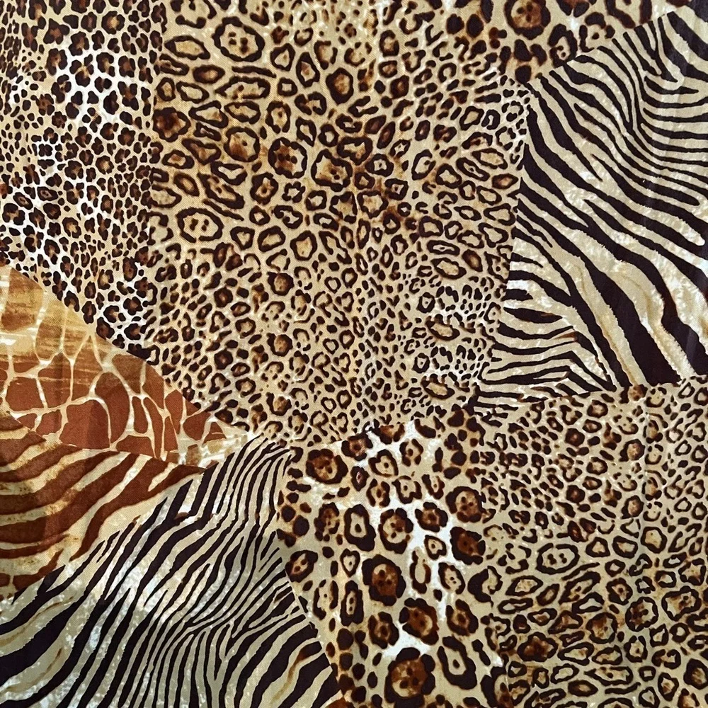 Leopard Print Scarf in Brown and Tan